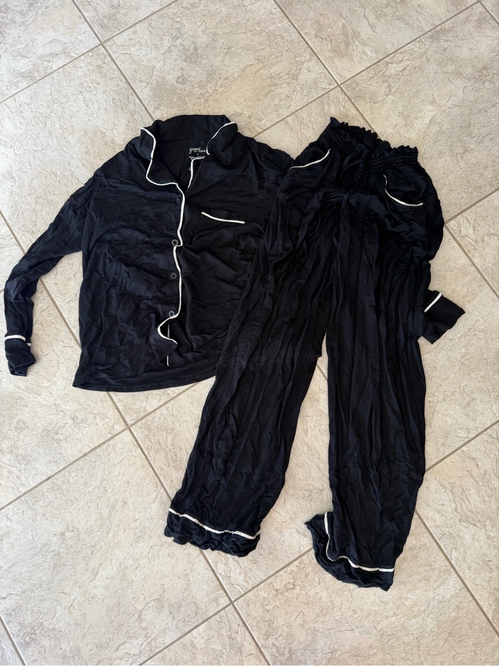 Grace & Lace Black Pajama Set Size S
